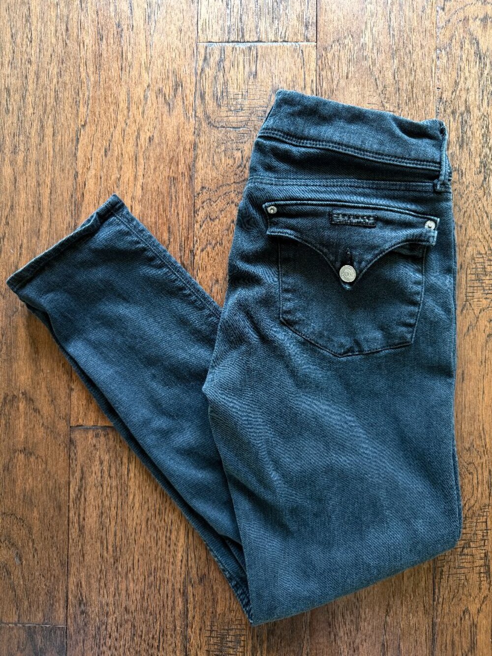 🏴󠁧󠁢󠁥󠁮󠁧󠁿 Hudson Collin Mid Rise Flap Pocket Ankle Jeans Black Wash 29 🏴󠁧󠁢󠁥󠁮󠁧󠁿